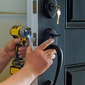 Installing a new exterior door handle and lock set