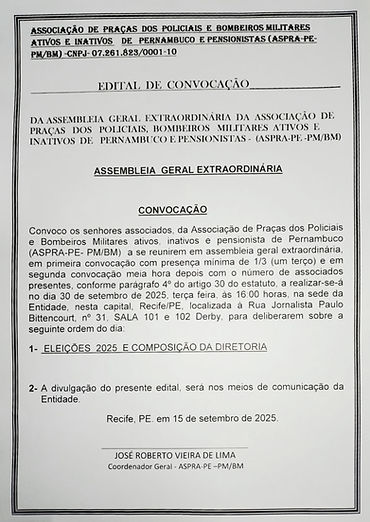 Edital de convocação - 2025