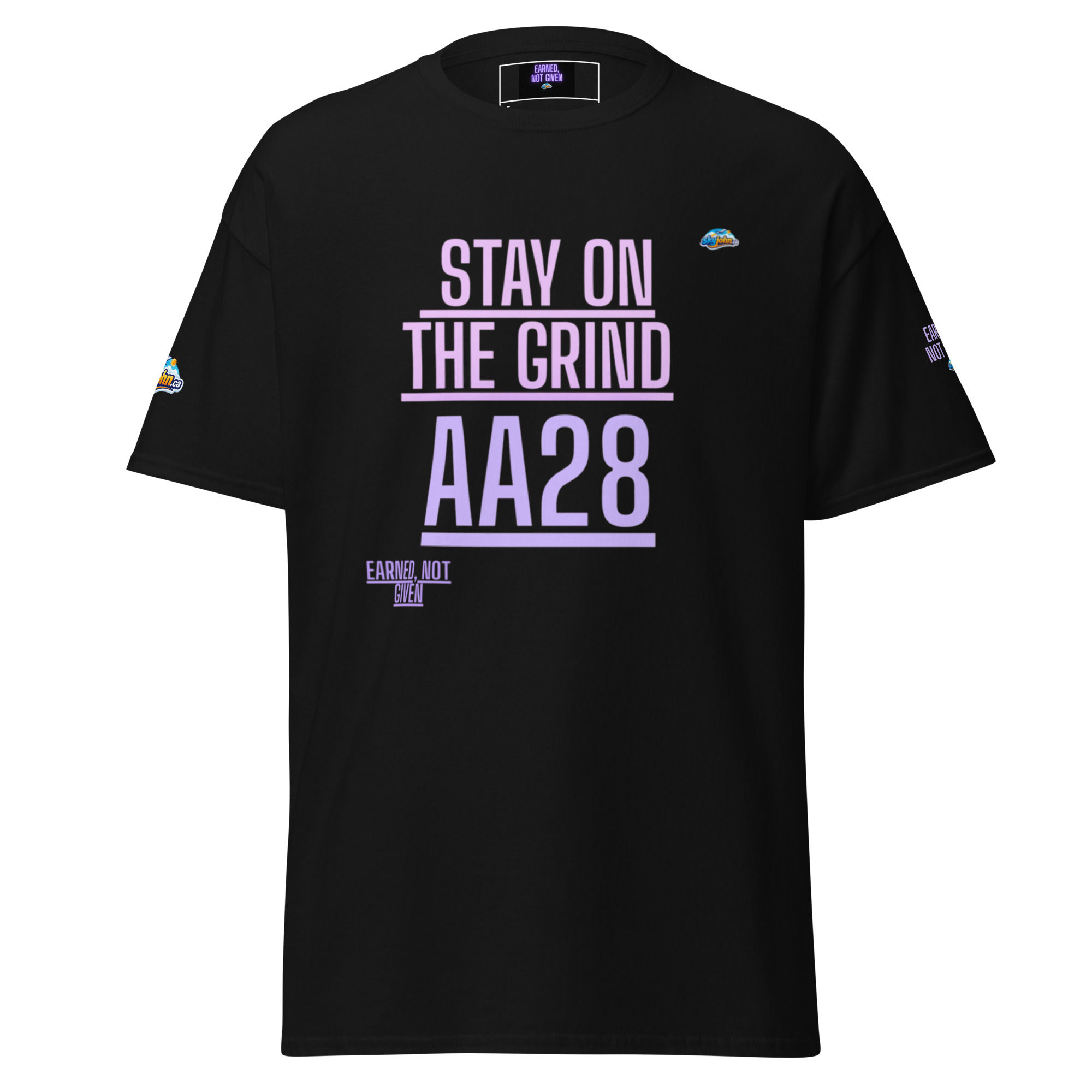 AA28 Gamer shirt The grind never stops Earned not given
