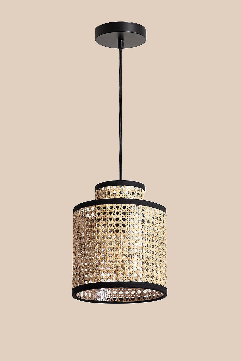 Miniatura: Lampa Sufitowa - Rattan/Czarna