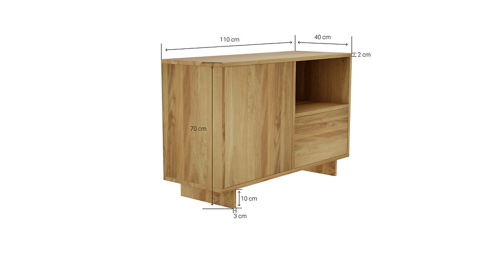 Miniatura: Komoda z Naturalnego Drewna Dębowego 110cm