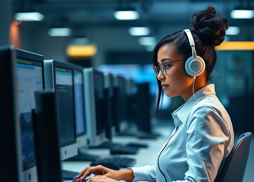A female human working on a job that millions would kill for to get it. Information Techno