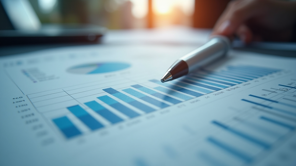 Close-up view of a data analysis graph