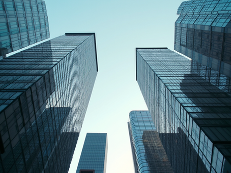 An urban skyline symbolizing brand presence and visibility
