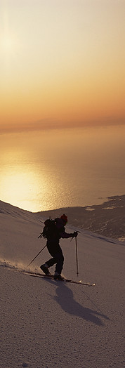 Skitour im Sonnenuntergang