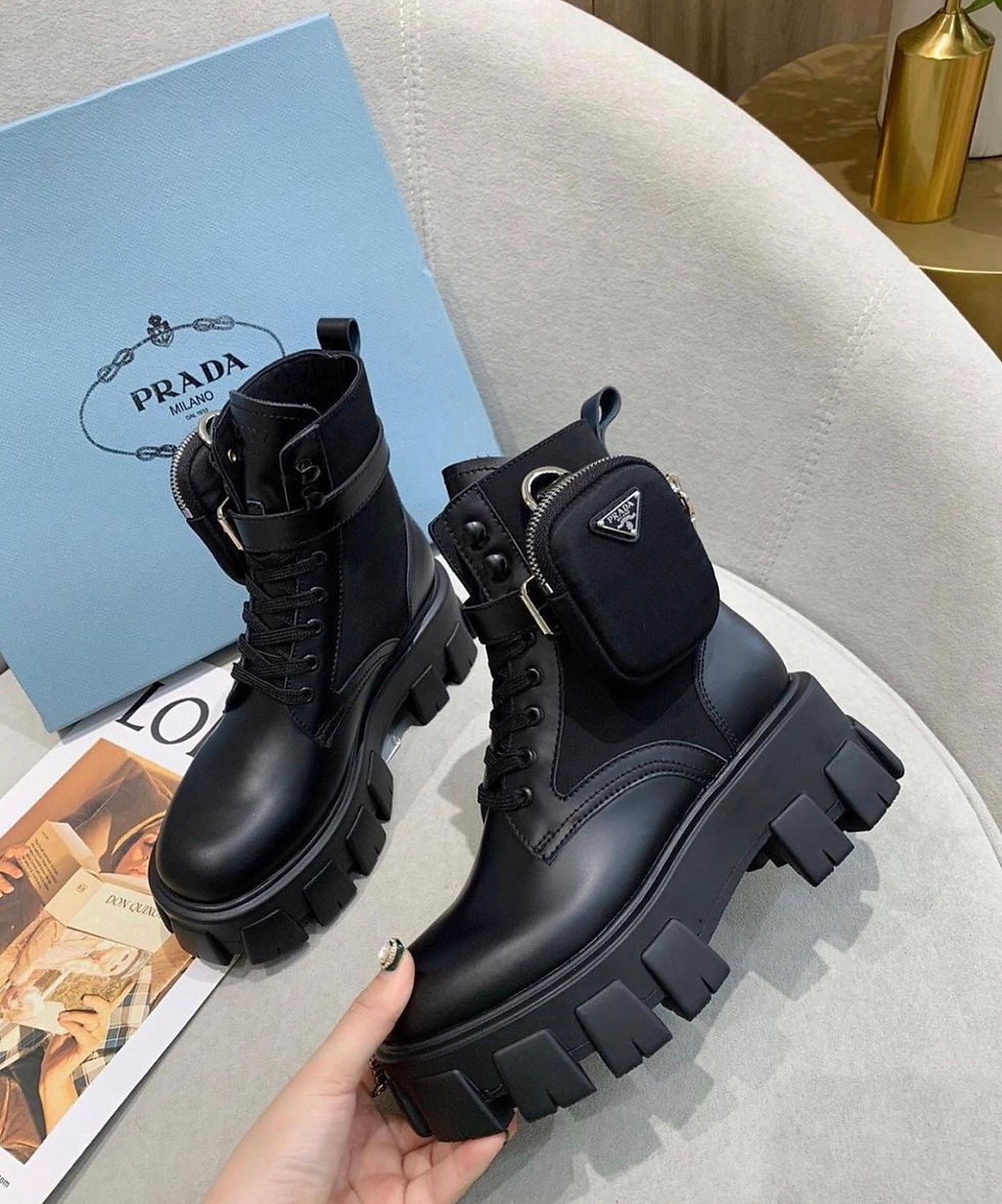 Thumbnail: Pocket decor lace-up front combat boots