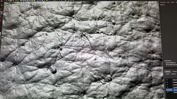 3d scan of woman's face skin pores, 3d geometry