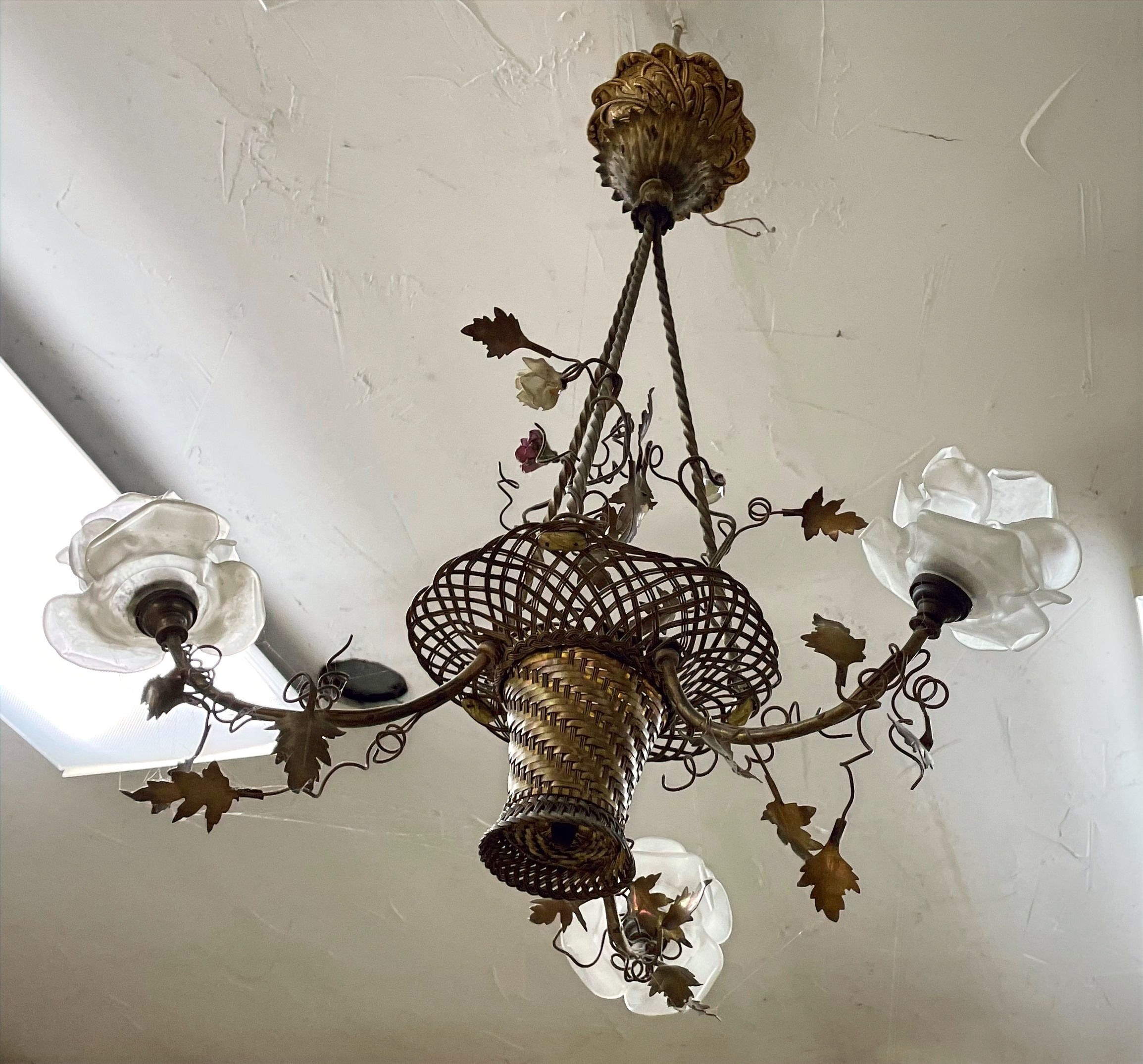 Brass Wire French Chandelier