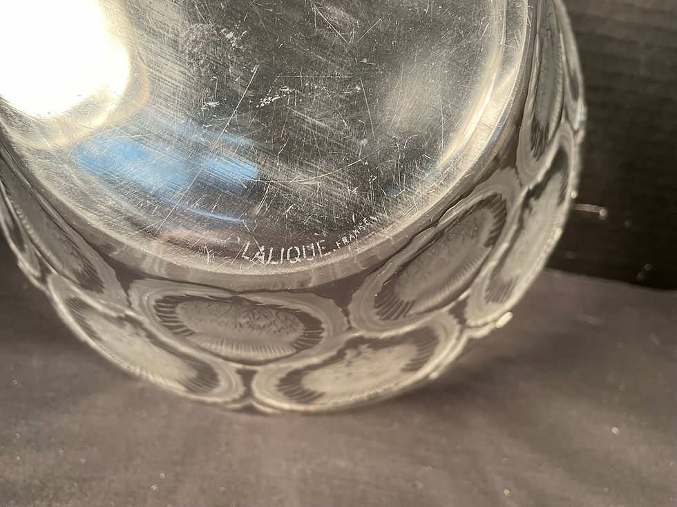 Thumbnail: Lalique Crystal/Glass Bowl with Thistles