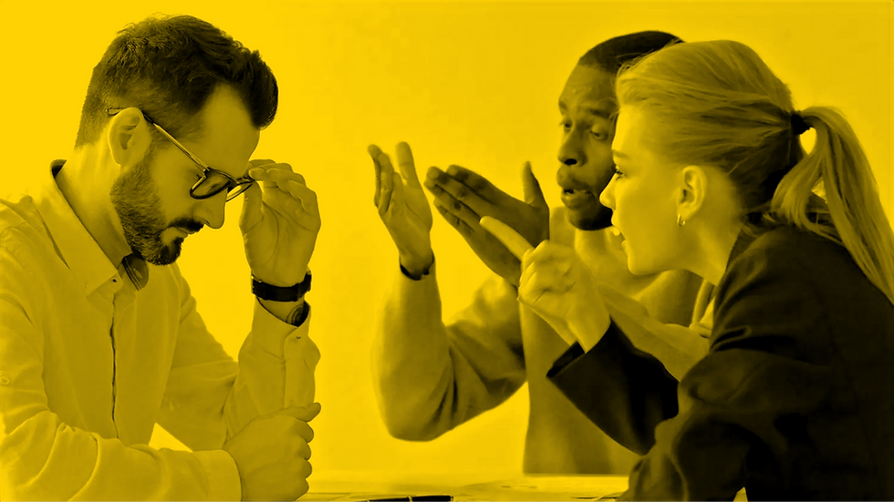 Two persons complaining to an HOA manager
