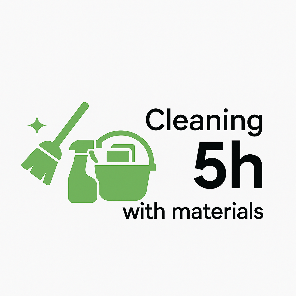 Cleaning + Material - 5H Cleaning + Material - 5H service in Dubai