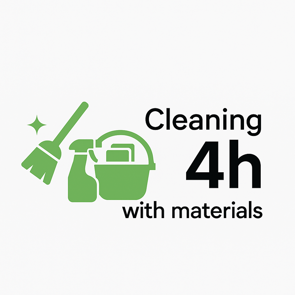 Cleaning + material - 4H Cleaning + material - 4H service in Dubai