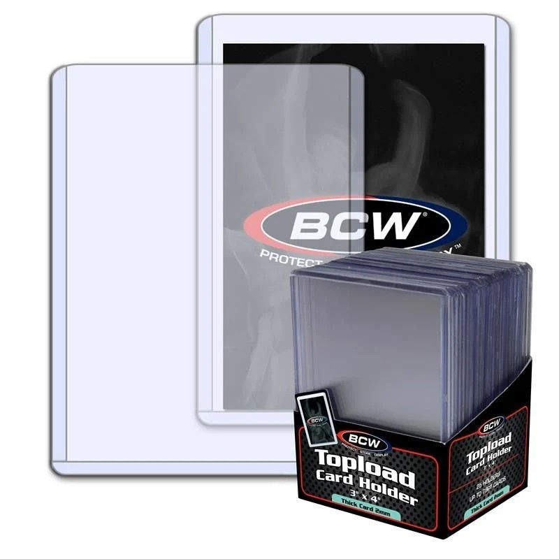 Case of 1,000 BCW 2mm 79pt Thick Card TopLoad Holder 25ct Pack