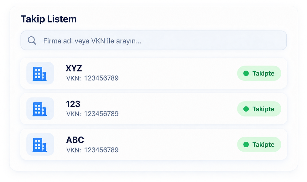 Firma ve VKN takip listesi