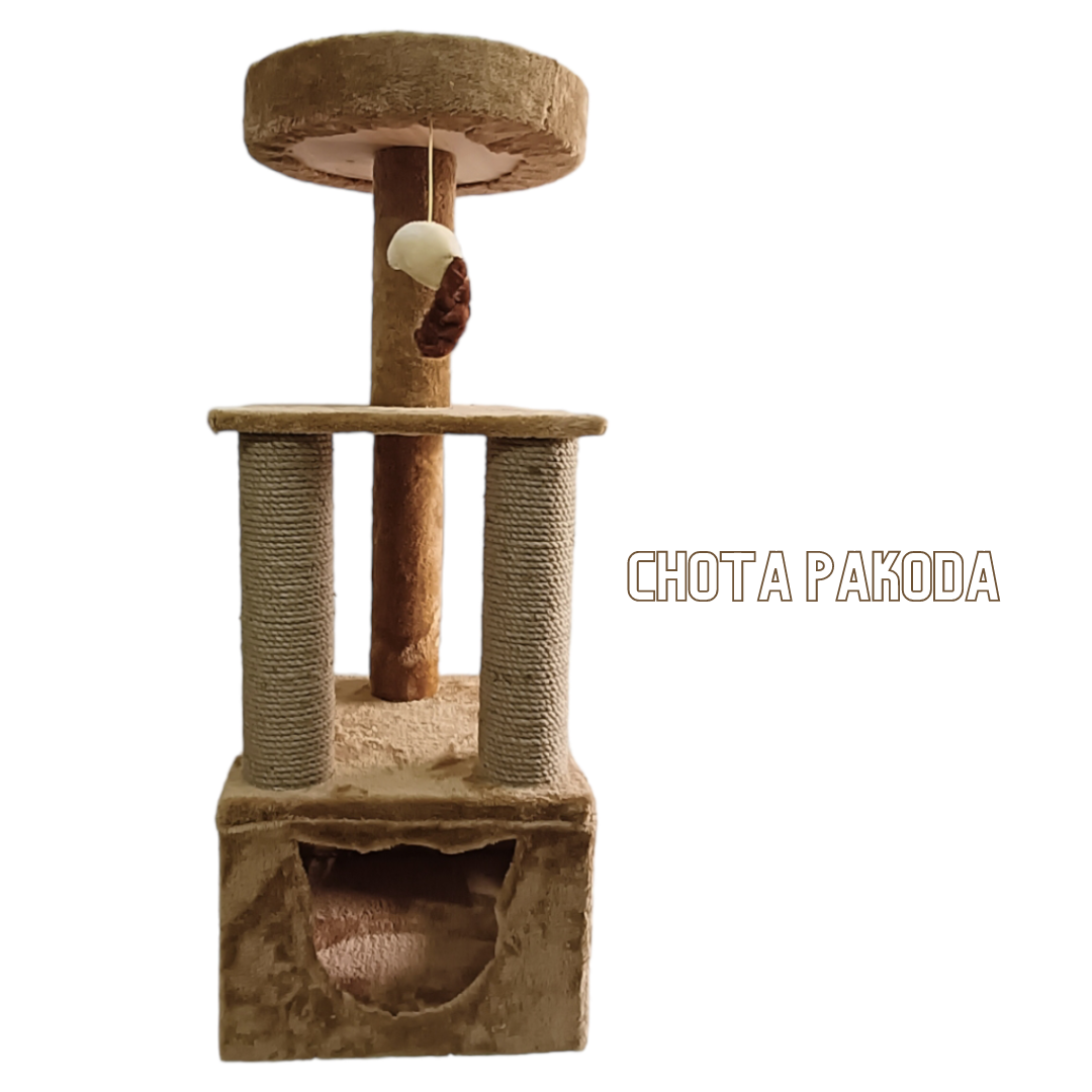 Double Truffle 43" tall Cat Tower Condo Scratcher for adult cats and kittens