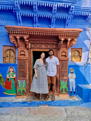 Blauwe stad Jodhpur in Rajasthan