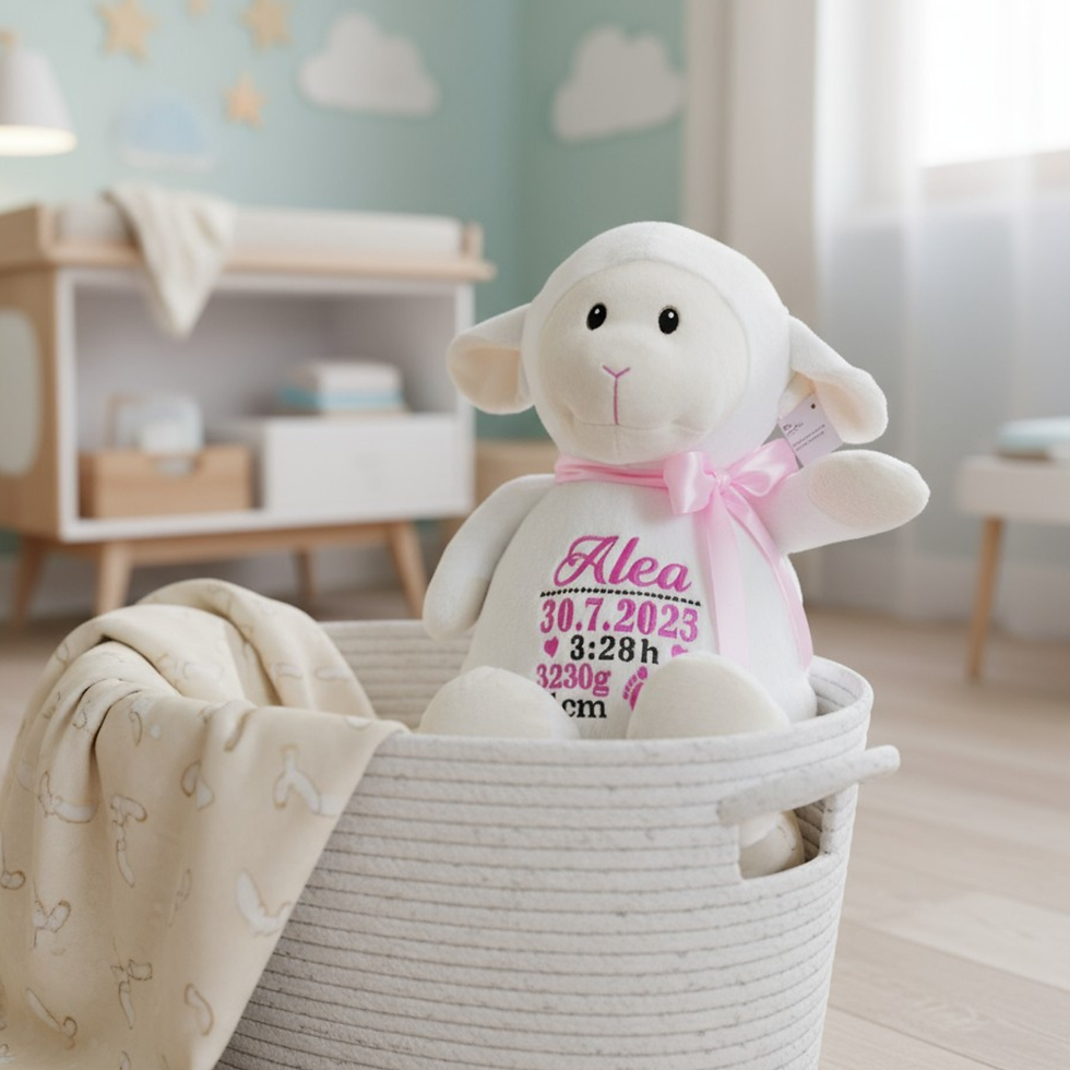 Personalizirana plišasta ovčka- unikatno darilo ob rojstvu