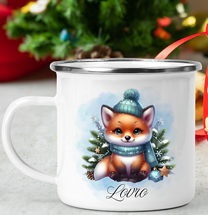 Božična emajl skodelica z imenom