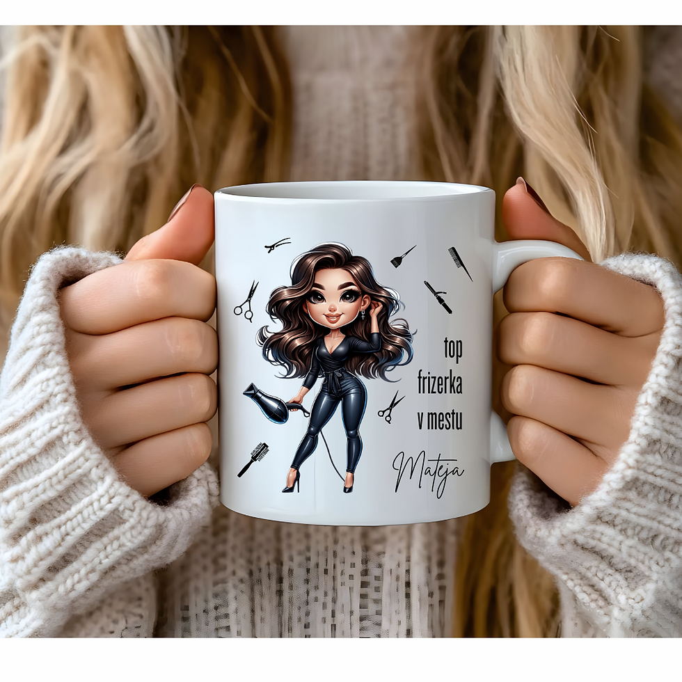 unikatna skodelica za frizerko
