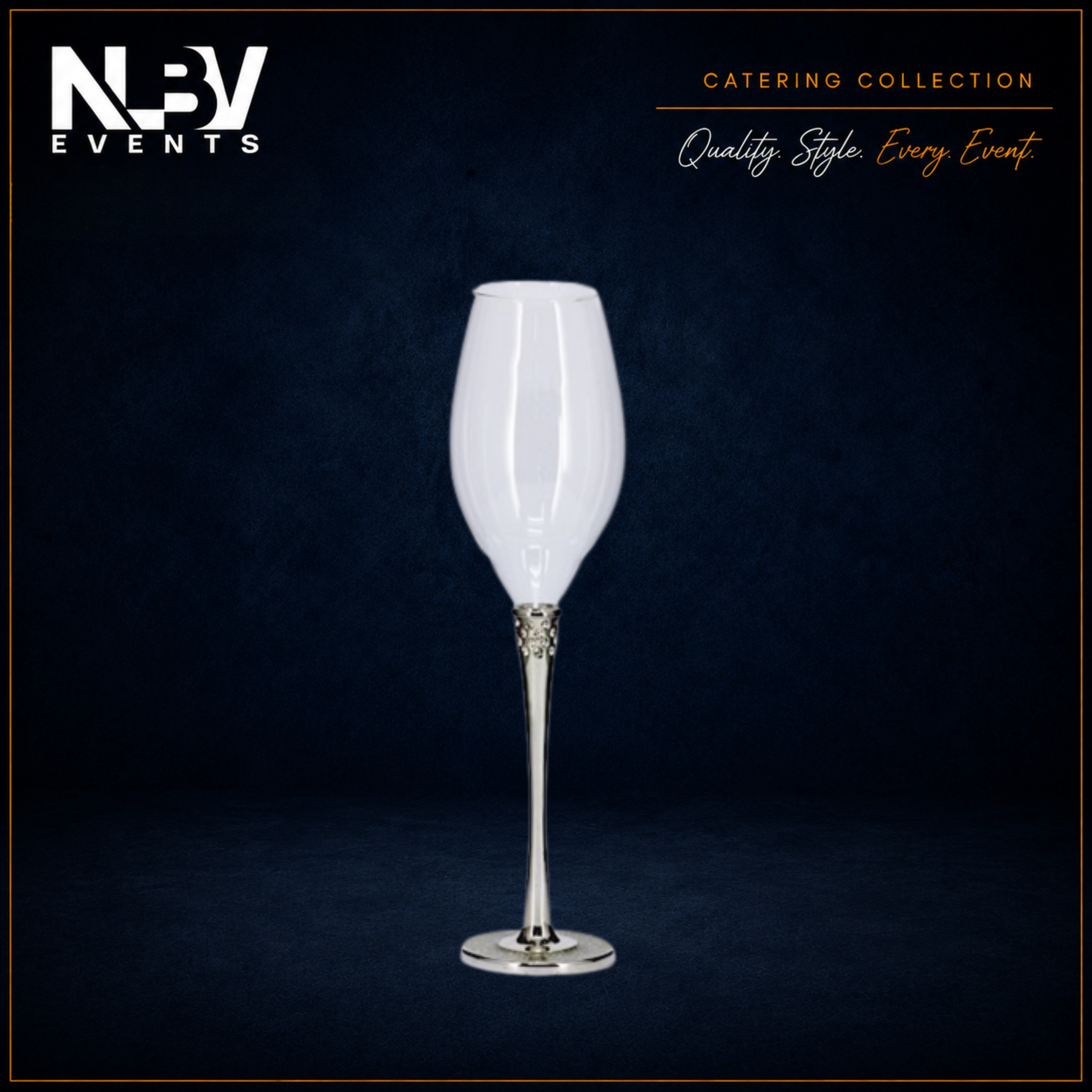 Silver Plate Champagne Goblet - Glitter Base