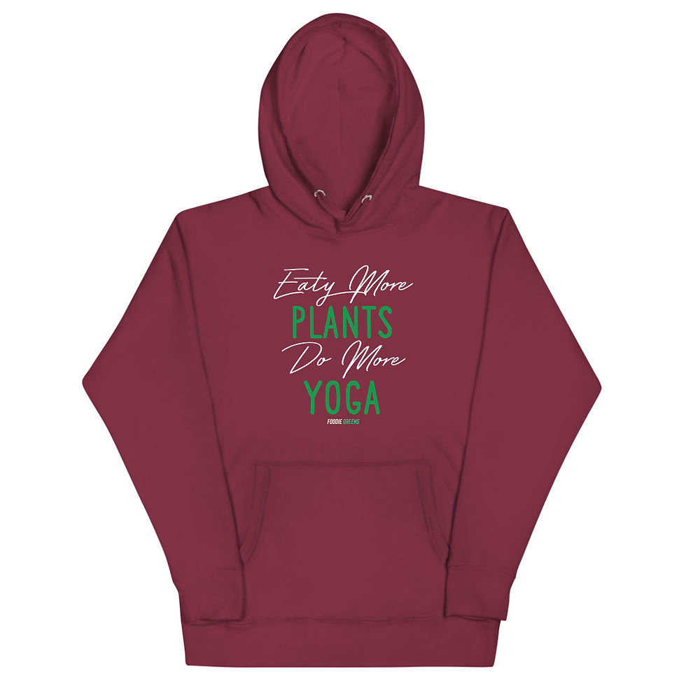 Thumbnail: Unisex Hoodie Eat more plants do more yoga