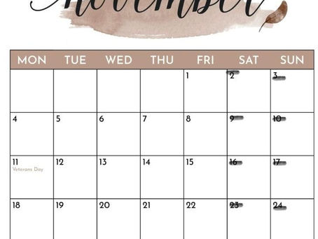 November Calendar.