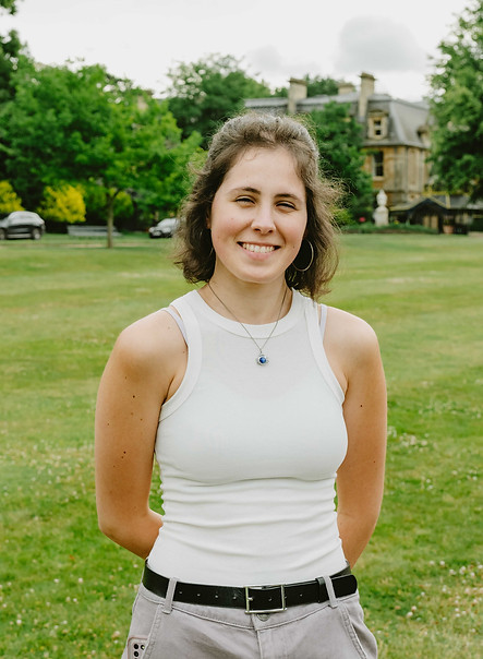 Fanni Somogyi on a film set at Waddesdon Manor