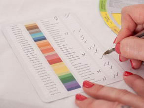 writing on a colour analysis seasonal card