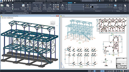 advance steel - Genel düzenleme çizimleri