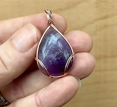 wire wrapped amethyst teardrop