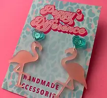 Flamingo earrings from Peggys Difference