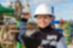 women in oil drill