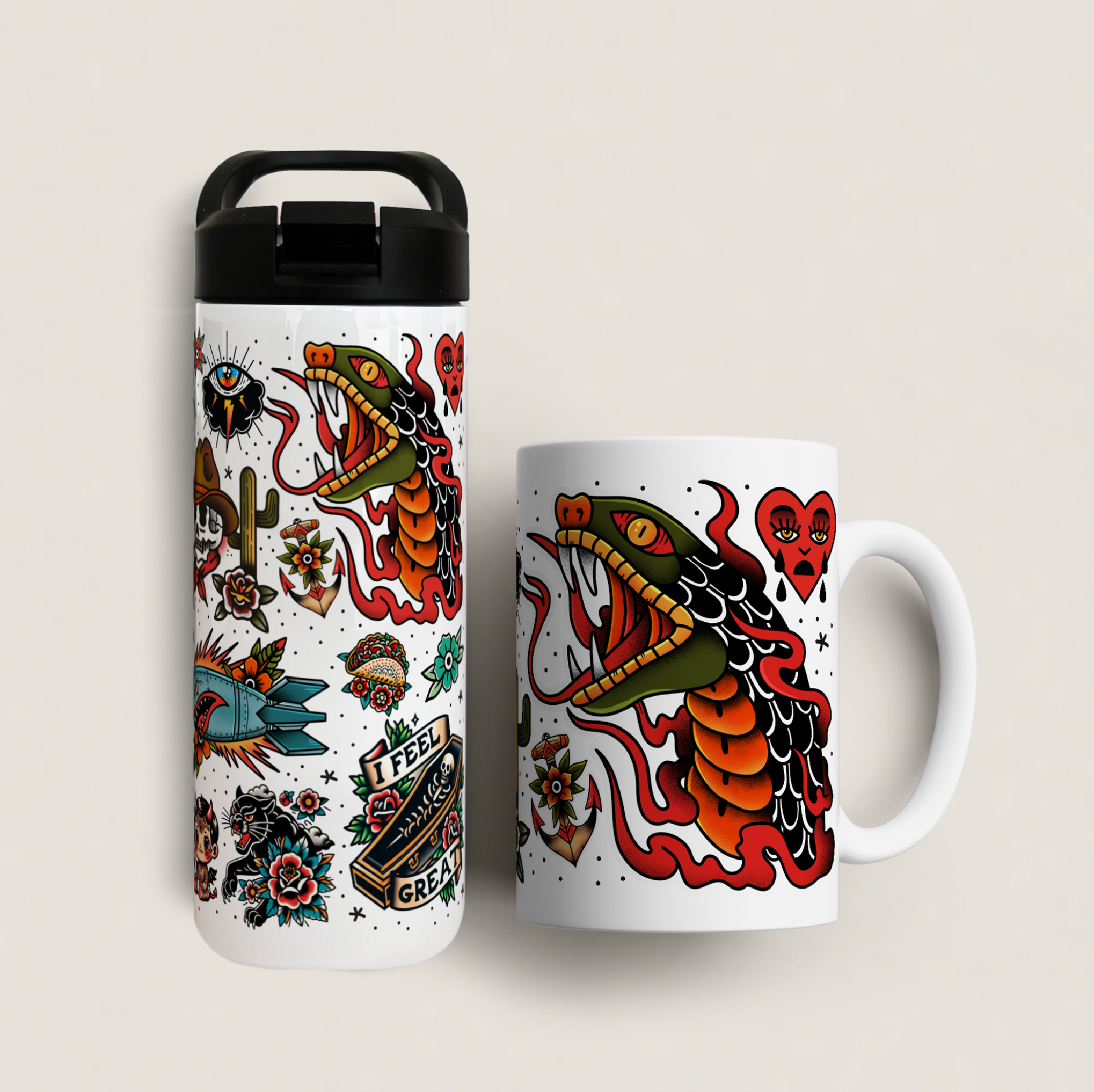 TATTOO FLASH MUG AND TUMBLER