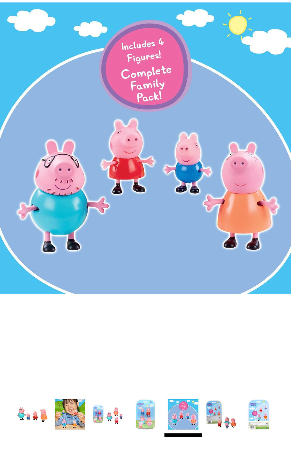 Thumbnail: Peppa Pig Toys Family Figure Set, 4 Family Figures, Preschool Toys for 3 Year Ol