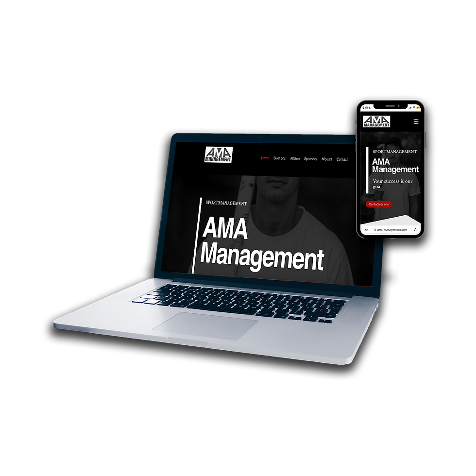 Website van AMA Management op desktop en mobiel