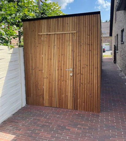 Thermowood tuinhuis enkele deur
