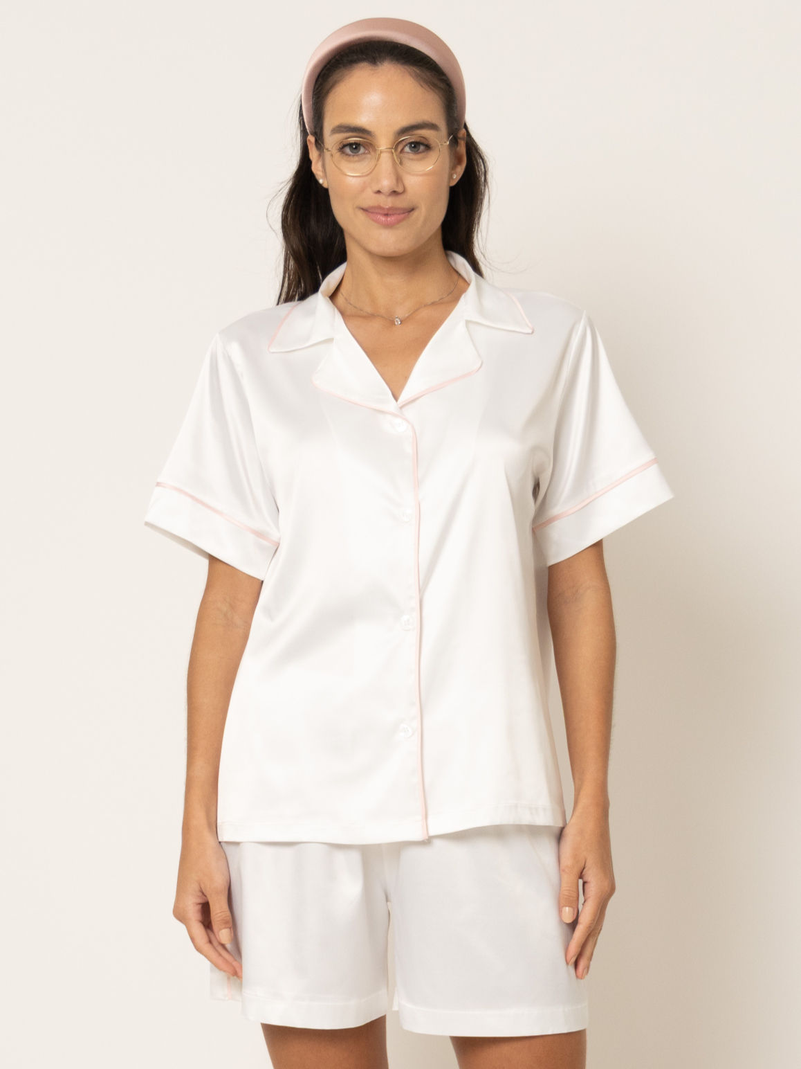 Pijama Curto Linea Off White
