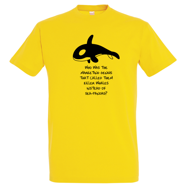 Thumbnail: Sea Panda - Killer Whale Golden Yellow Color T-Shirt
