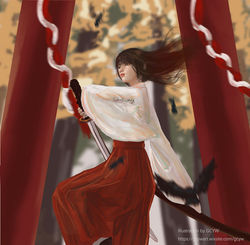Miko in Shrine