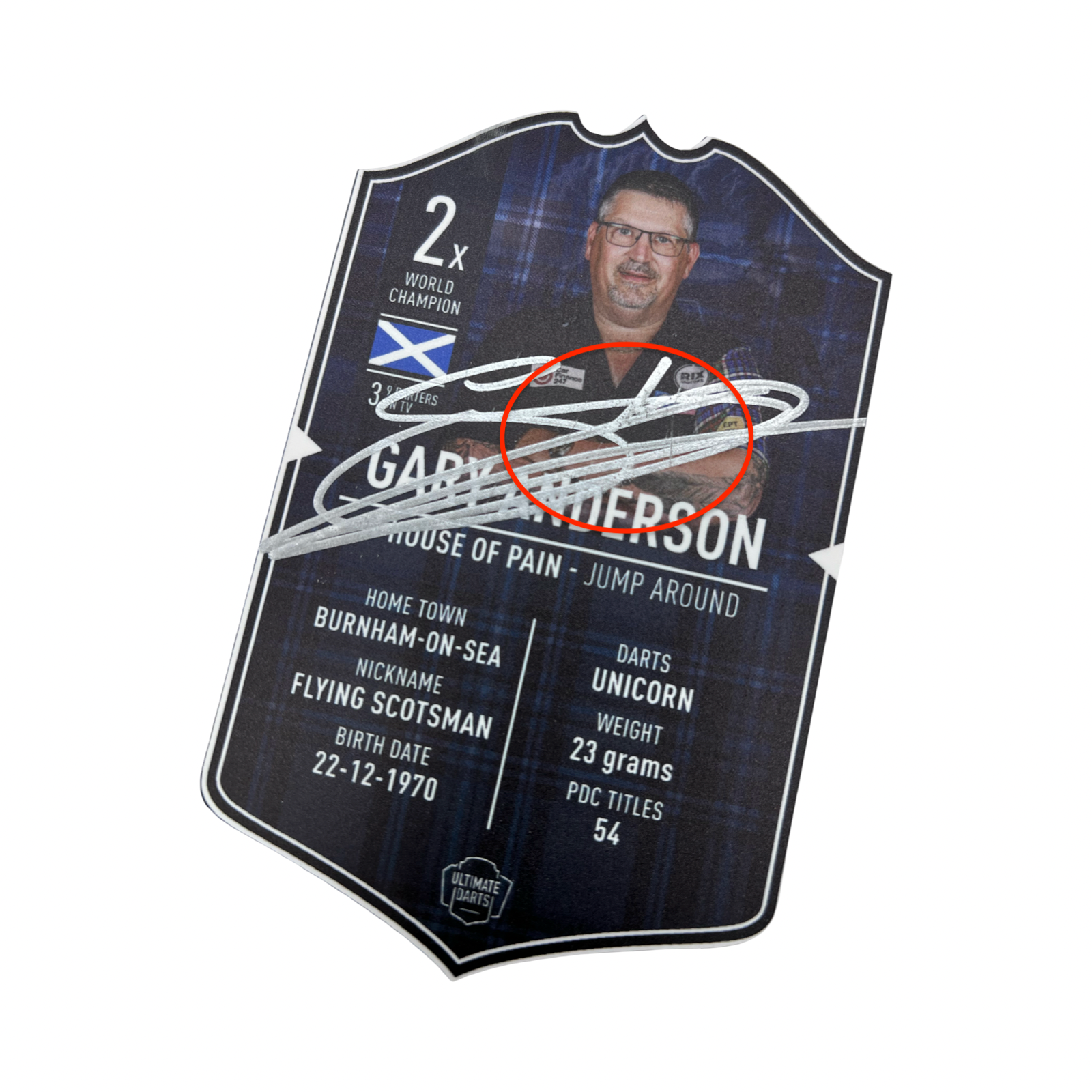 Gary Anderson Ultimate Darts Karte small signiert B-Ware