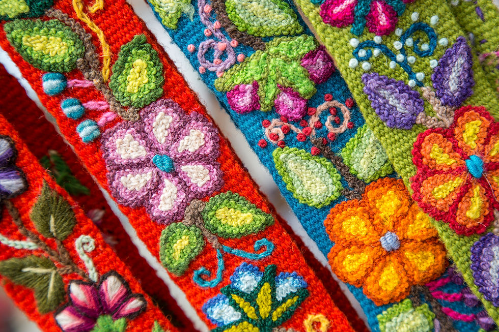 Colorful, Peruvian embroided flowers on textile.jpg