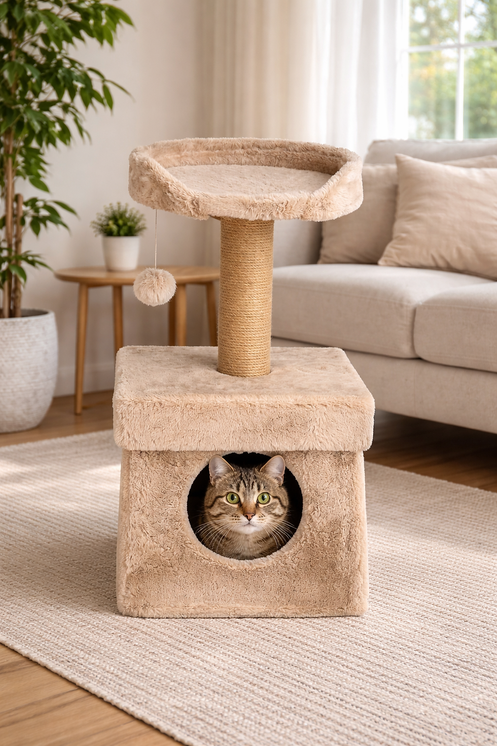 מתקן גירוד ובית לחתול