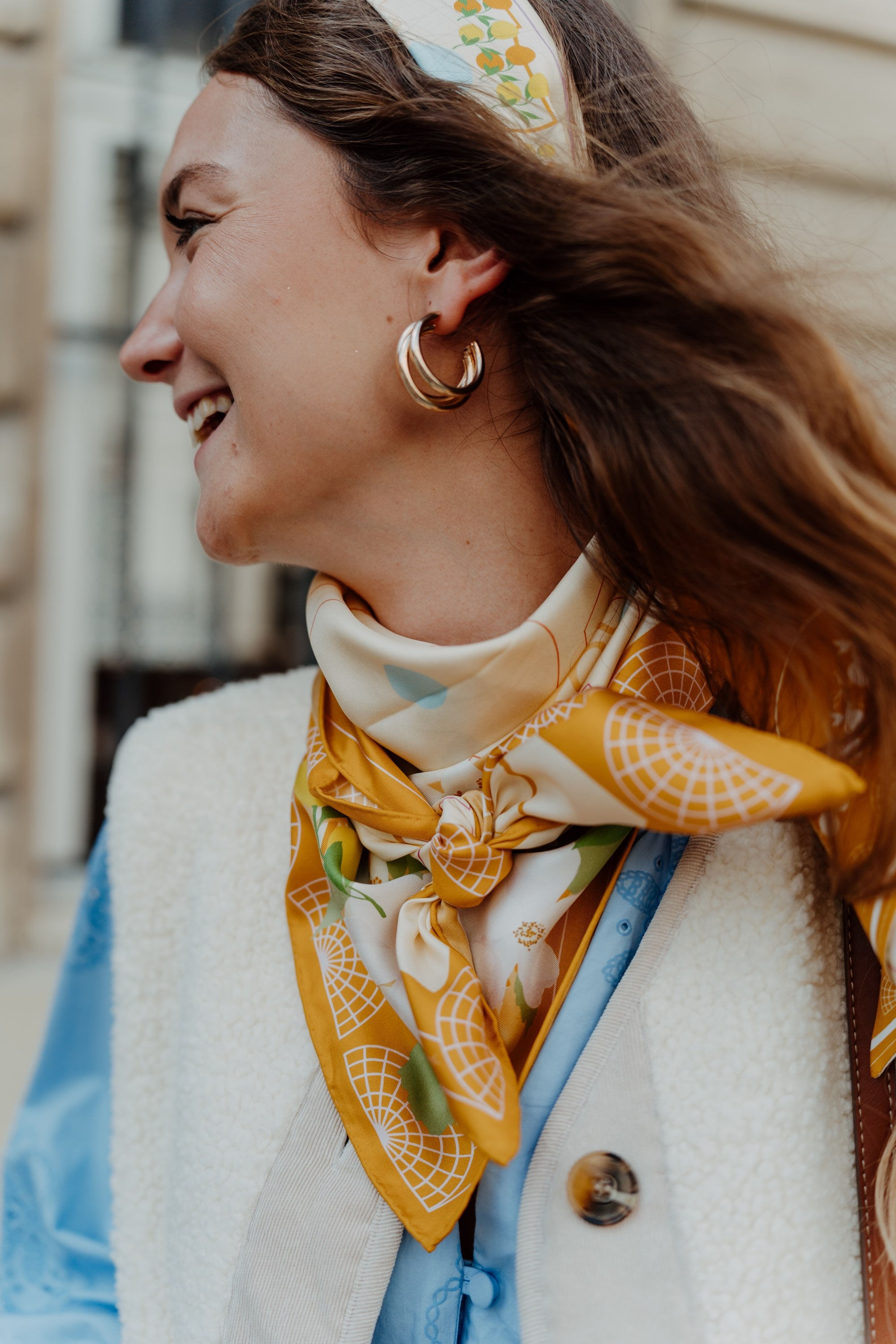 Carré de soie Les Parterres 90x90 cm