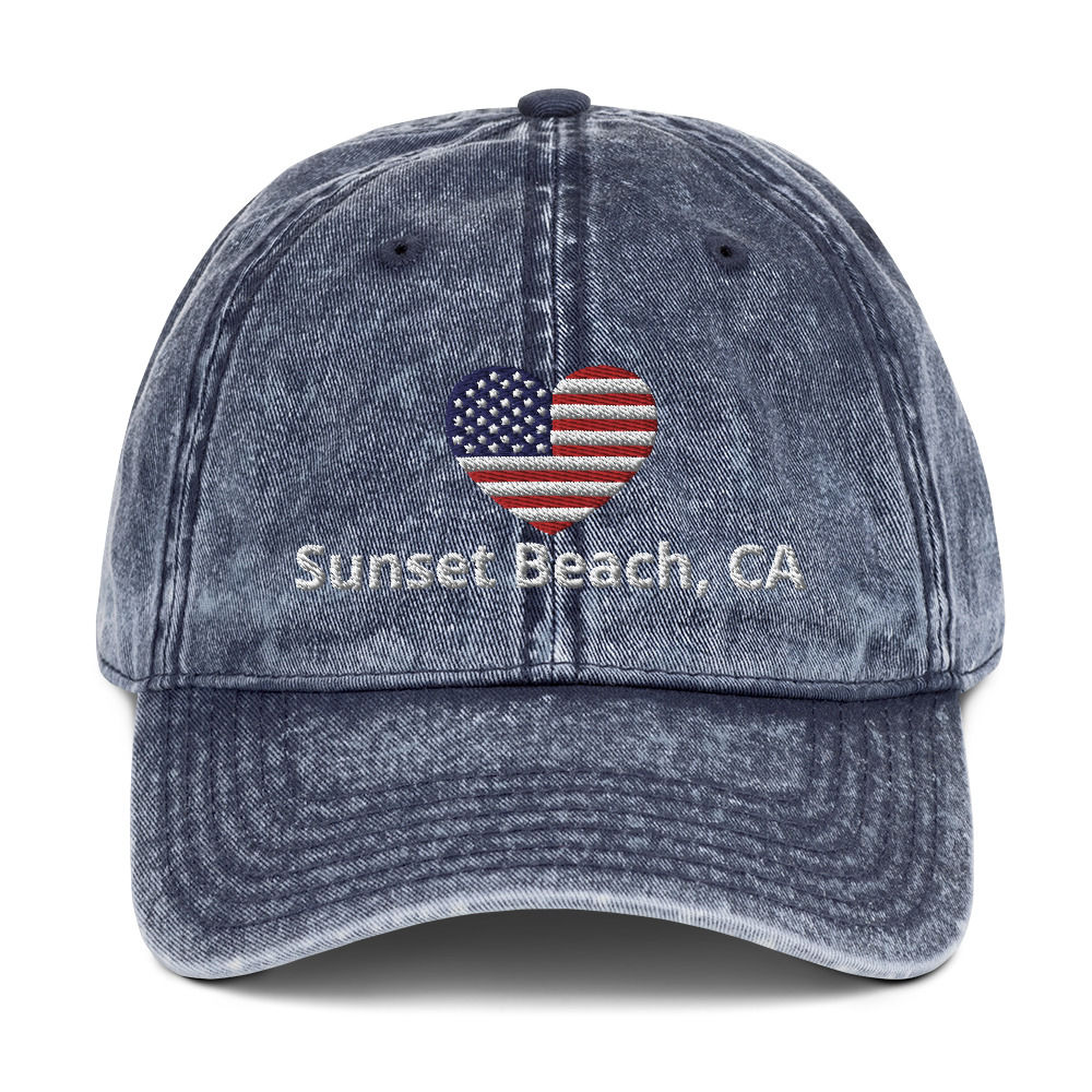 Vintage Patriotic Cap - Sunset Beach