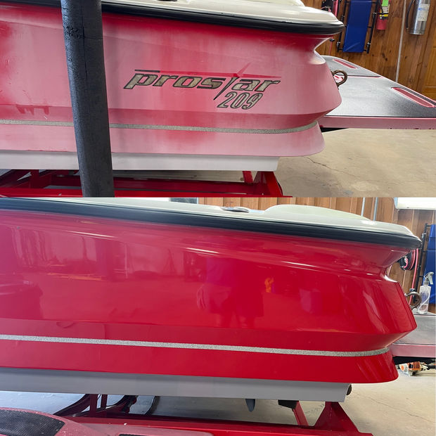 red boat before and after oxidation removal