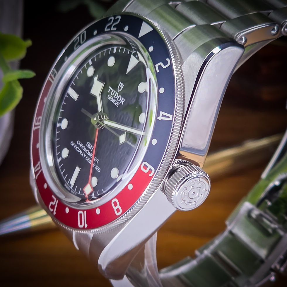 Thumbnail: SOLD! Tudor Black Bay GMT “Pepsi” Black Dial, 41mm, 79830RB