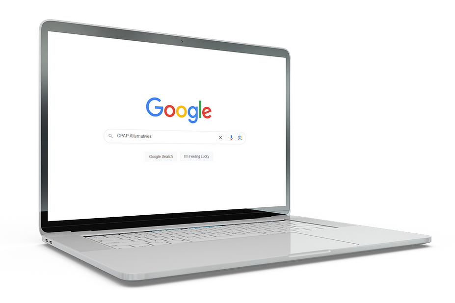 laptop with cpap alternatives in search bar