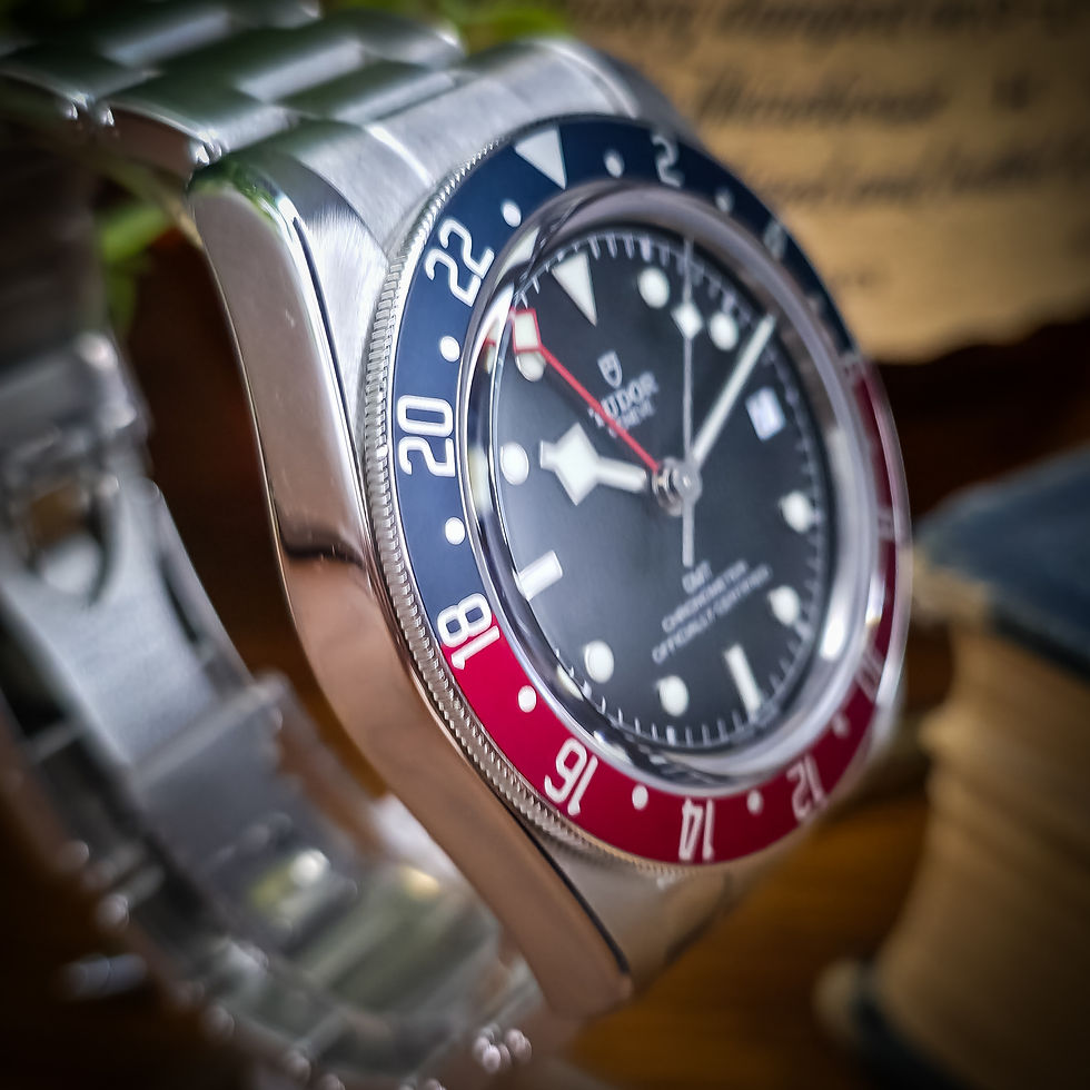 Thumbnail: SOLD! Tudor Black Bay GMT “Pepsi” Black Dial, 41mm, 79830RB