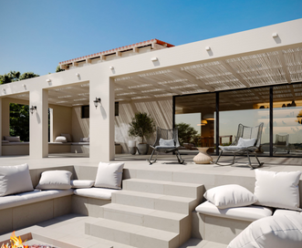 outdoor sunken seat design and build