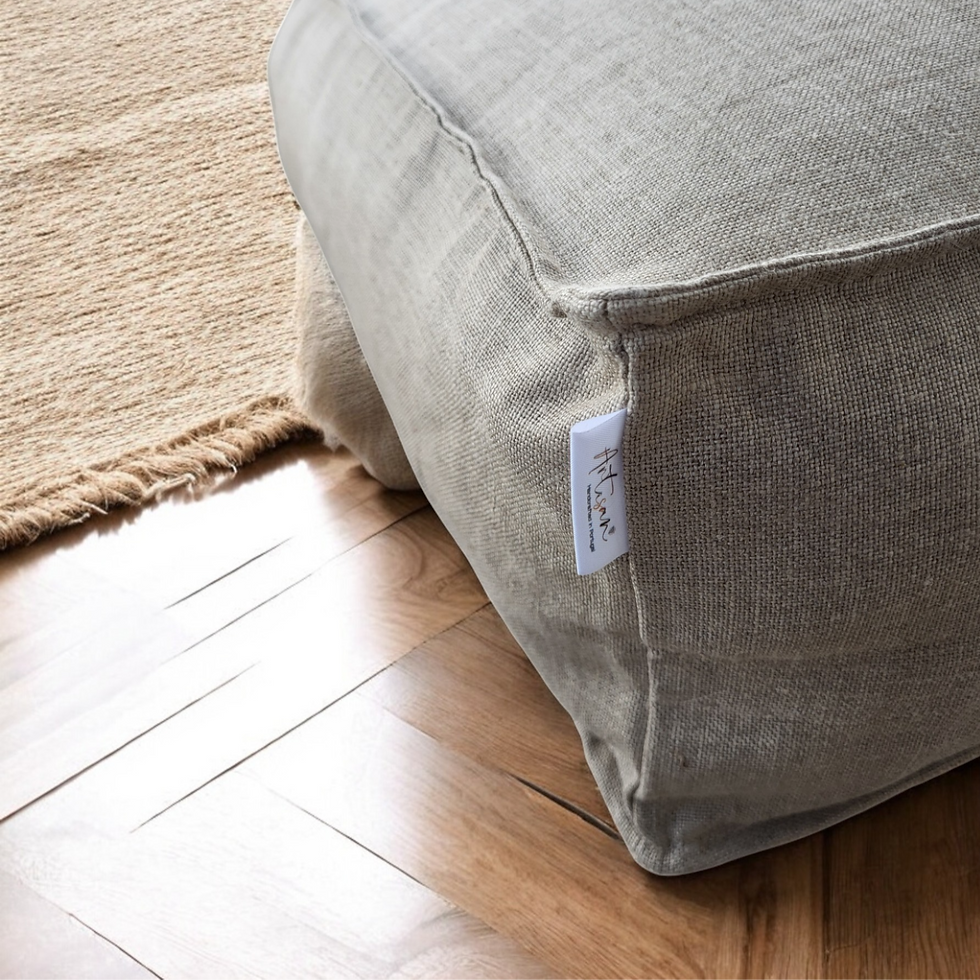 Thumbnail: floor cushion and pouf, meditation seat, pouffes, floor seating, floor pillow, made in portugal, farmhouse, Zafu meditation